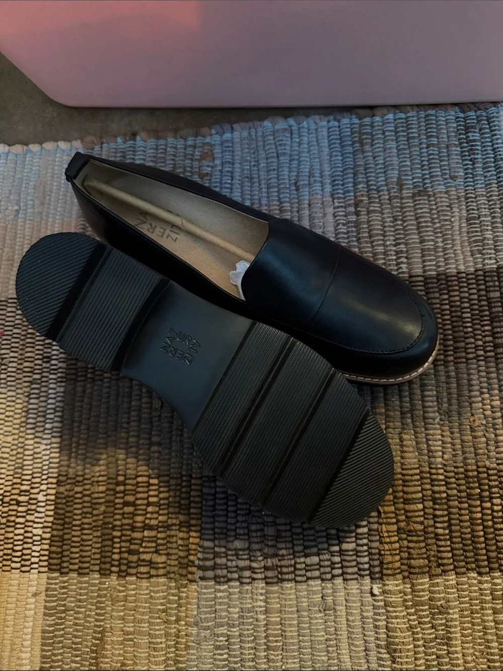 Black Leather Slip-On Loafers